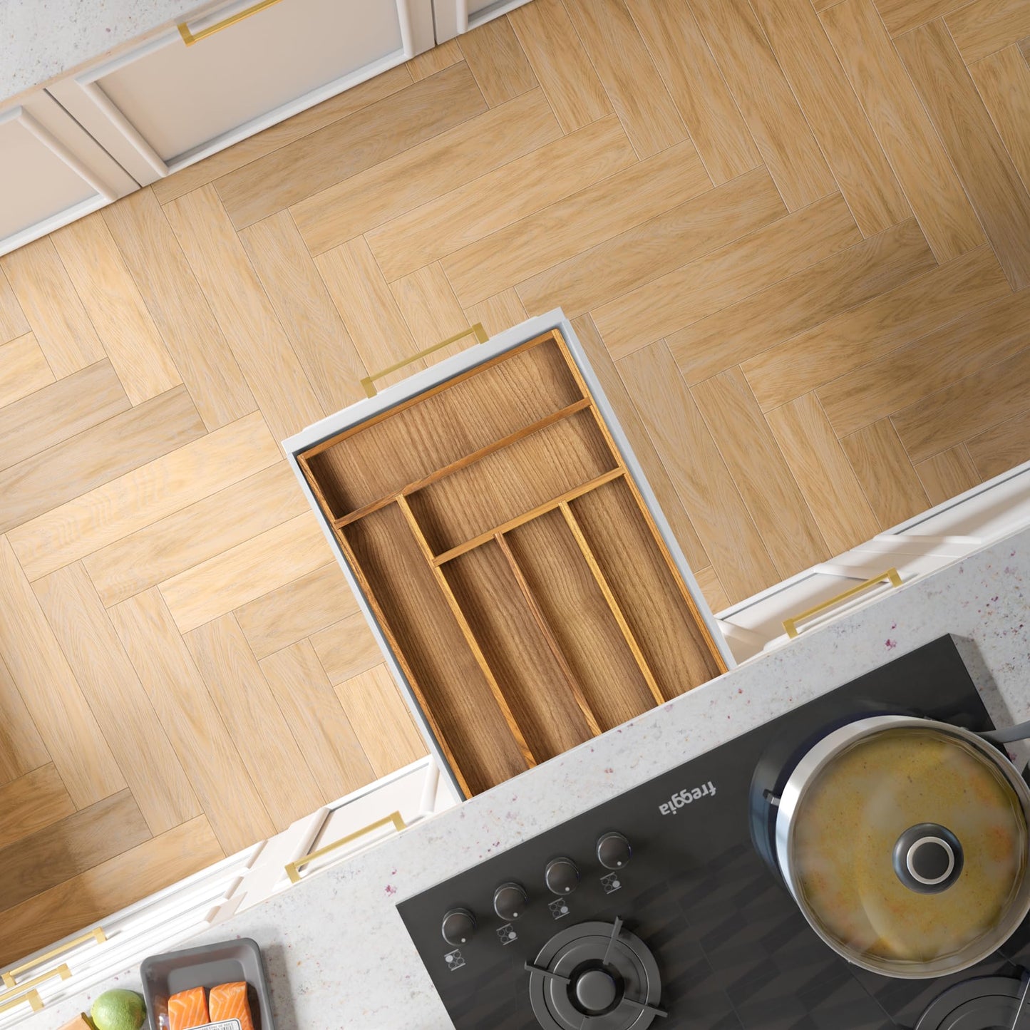 Utoplike Teak Cutlery Tray