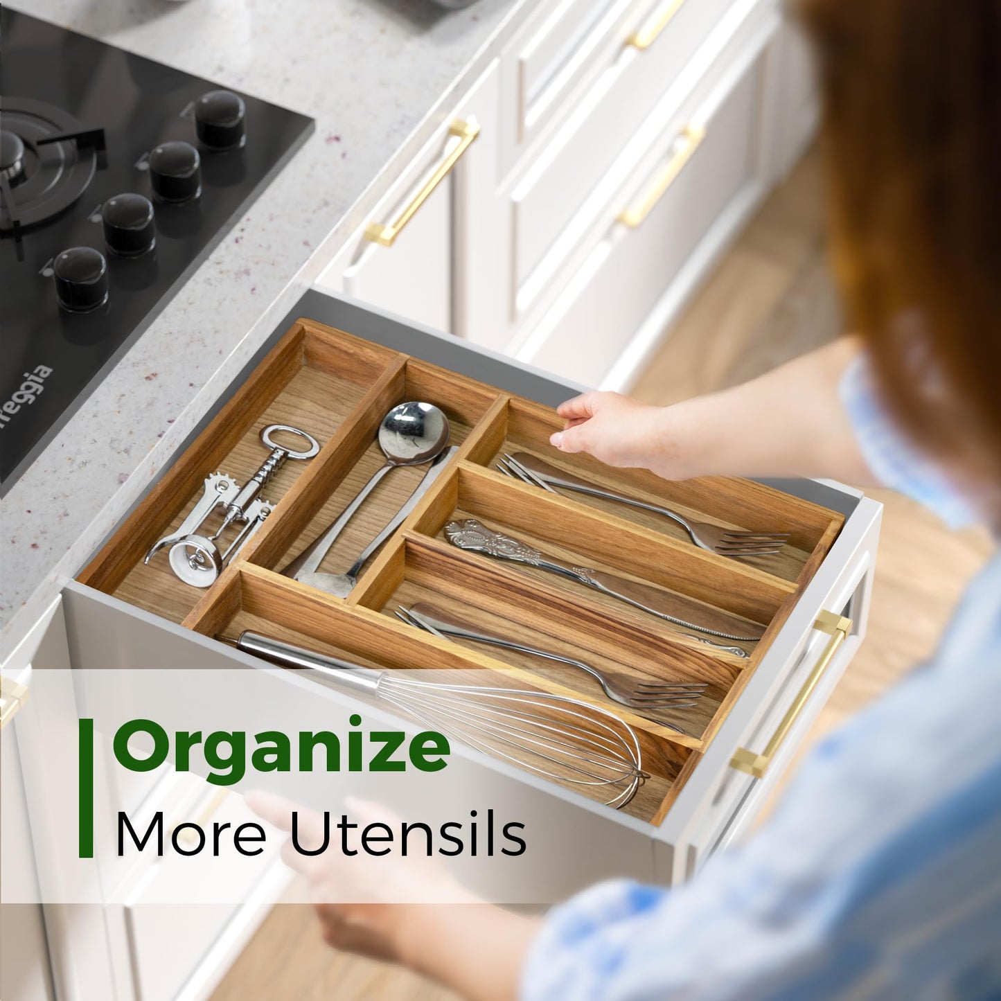 Utoplike Teak Cutlery Tray