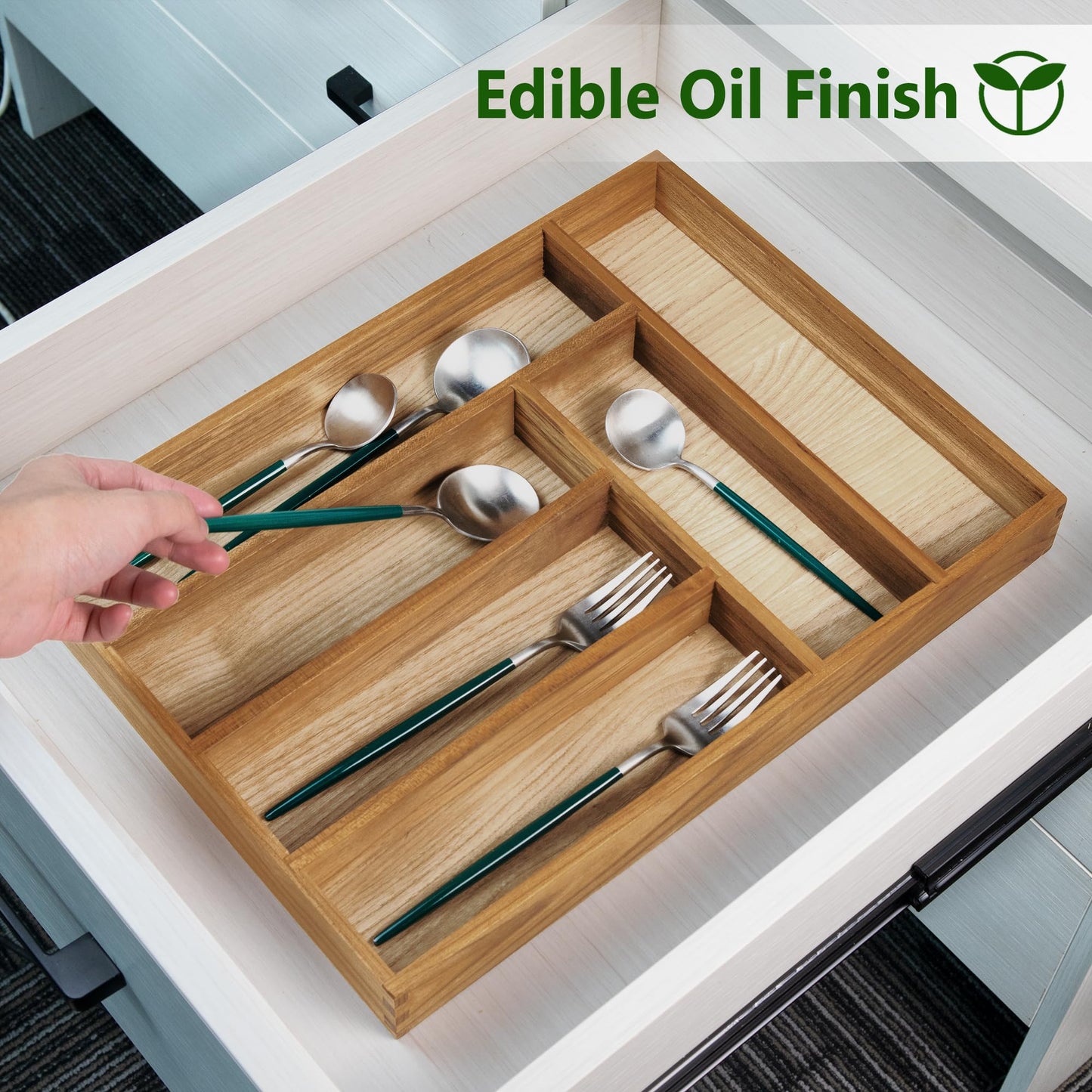 Utoplike Teak Cutlery Tray