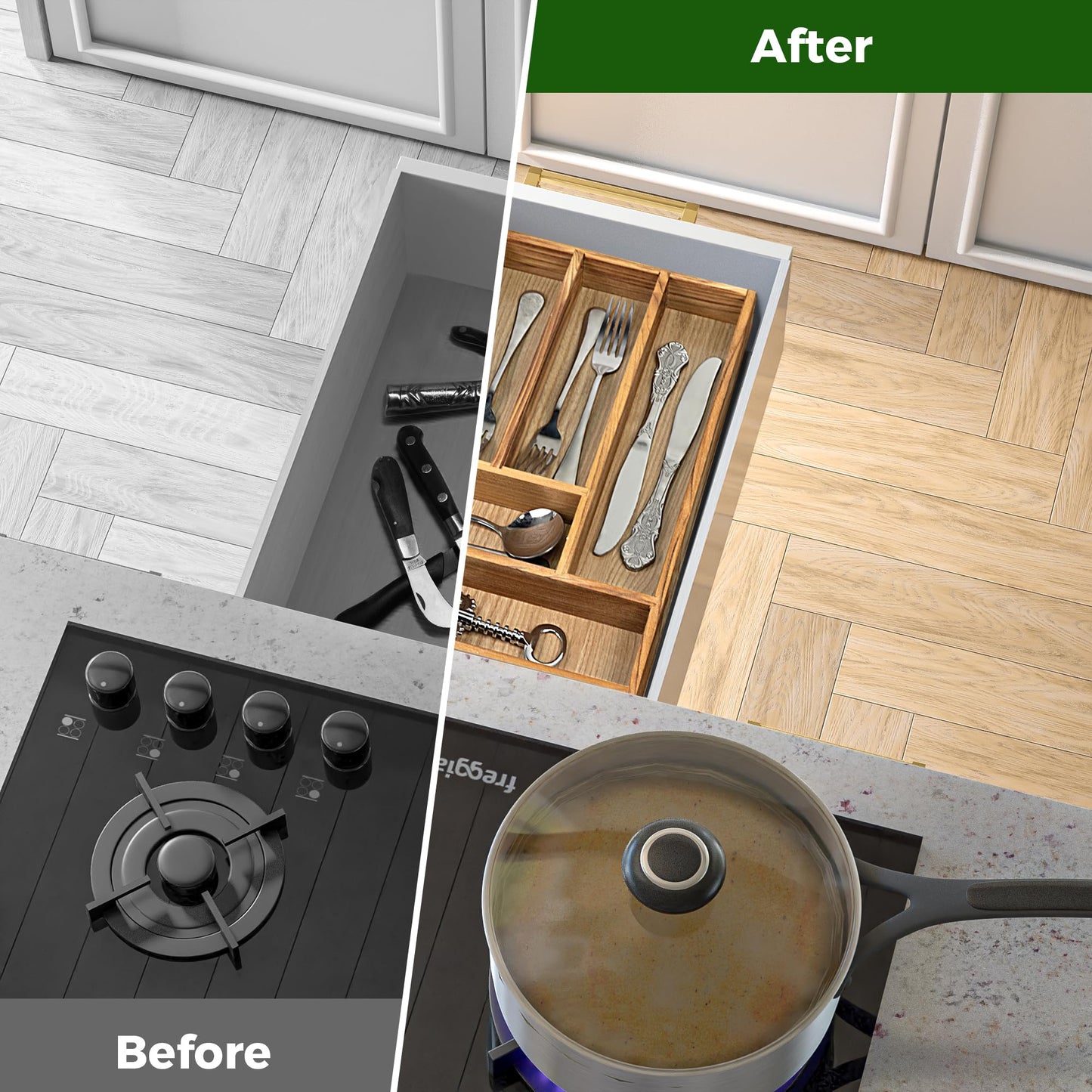 Utoplike Teak Cutlery Tray